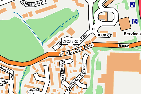 CF23 8RD map - OS OpenMap – Local (Ordnance Survey) CF23 8RD map - OS OpenMap – Local (Ordnance Survey)