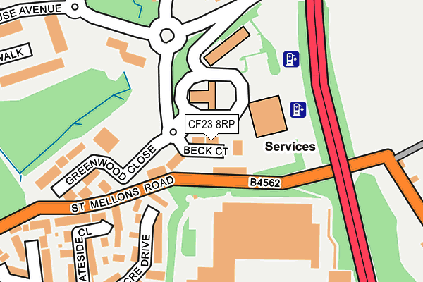 CF23 8RP map - OS OpenMap – Local (Ordnance Survey) CF23 8RP map - OS OpenMap – Local (Ordnance Survey)