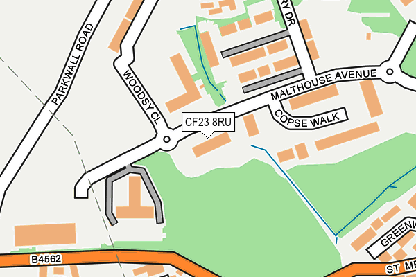 CF23 8RU map - OS OpenMap – Local (Ordnance Survey) CF23 8RU map - OS OpenMap – Local (Ordnance Survey)