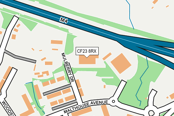 CF23 8RX map - OS OpenMap – Local (Ordnance Survey) CF23 8RX map - OS OpenMap – Local (Ordnance Survey)