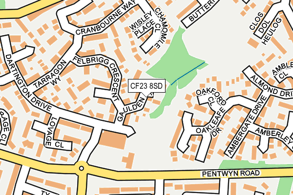 CF23 8SD map - OS OpenMap – Local (Ordnance Survey) CF23 8SD map - OS OpenMap – Local (Ordnance Survey)