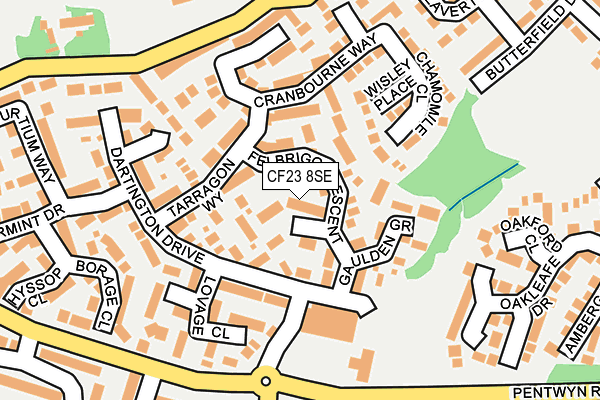 CF23 8SE map - OS OpenMap – Local (Ordnance Survey) CF23 8SE map - OS OpenMap – Local (Ordnance Survey)