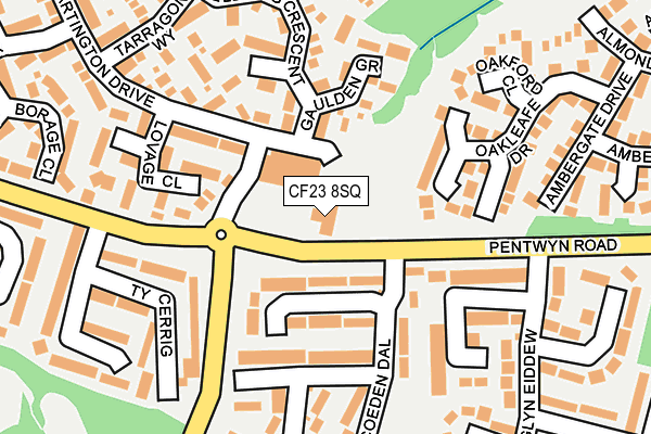 CF23 8SQ map - OS OpenMap – Local (Ordnance Survey) CF23 8SQ map - OS OpenMap – Local (Ordnance Survey)