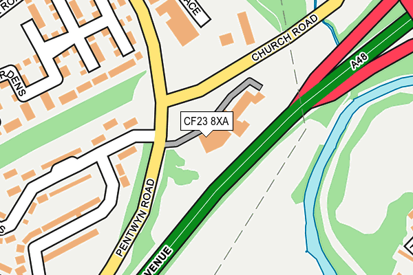 CF23 8XA map - OS OpenMap – Local (Ordnance Survey) CF23 8XA map - OS OpenMap – Local (Ordnance Survey)