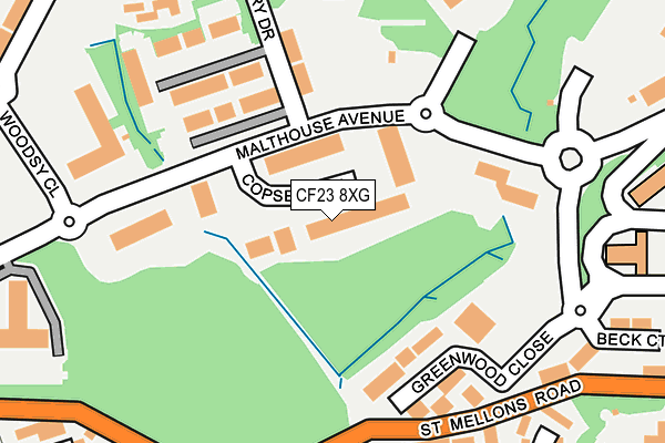 CF23 8XG map - OS OpenMap – Local (Ordnance Survey) CF23 8XG map - OS OpenMap – Local (Ordnance Survey)