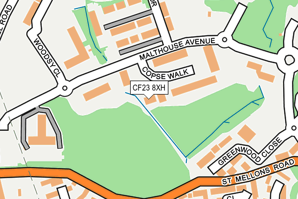 CF23 8XH map - OS OpenMap – Local (Ordnance Survey) CF23 8XH map - OS OpenMap – Local (Ordnance Survey)