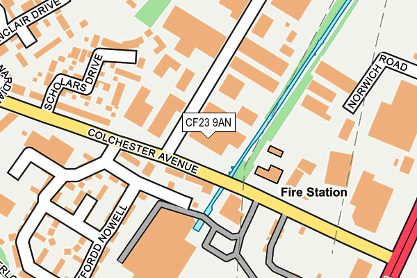 CF23 9AN map - OS OpenMap – Local (Ordnance Survey)