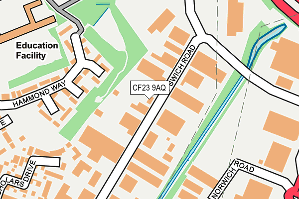 CF23 9AQ map - OS OpenMap – Local (Ordnance Survey) CF23 9AQ map - OS OpenMap – Local (Ordnance Survey)