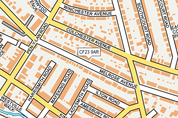 CF23 9AR map - OS OpenMap – Local (Ordnance Survey) CF23 9AR map - OS OpenMap – Local (Ordnance Survey)