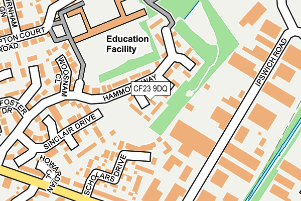 CF23 9DQ map - OS OpenMap – Local (Ordnance Survey)