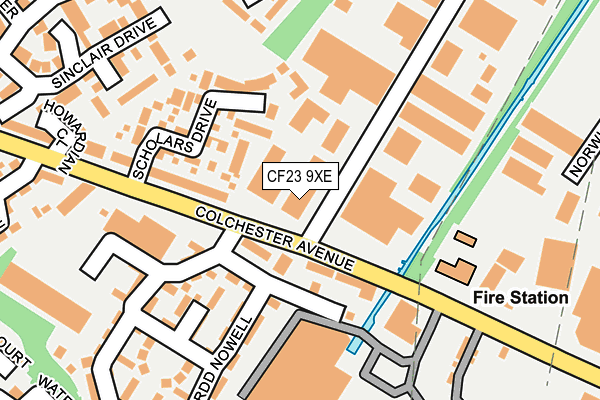 CF23 9XE map - OS OpenMap – Local (Ordnance Survey) CF23 9XE map - OS OpenMap – Local (Ordnance Survey)
