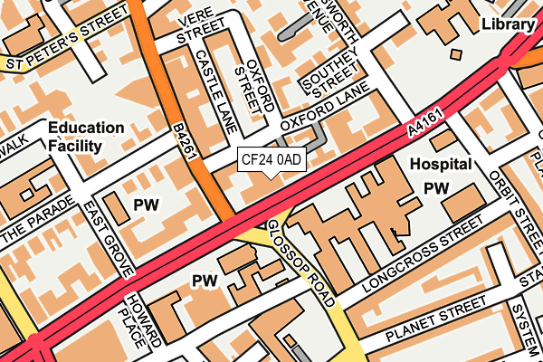CF24 0AD map - OS OpenMap – Local (Ordnance Survey) CF24 0AD map - OS OpenMap – Local (Ordnance Survey)