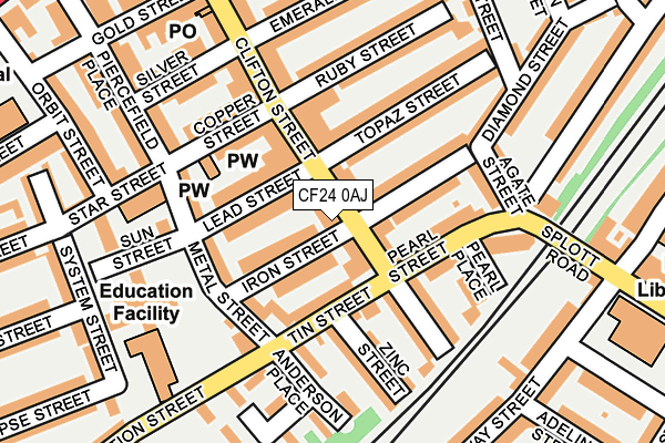 CF24 0AJ map - OS OpenMap – Local (Ordnance Survey) CF24 0AJ map - OS OpenMap – Local (Ordnance Survey)