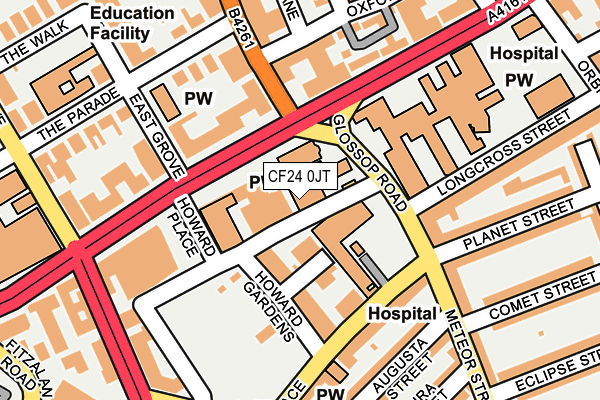 CF24 0JT map - OS OpenMap – Local (Ordnance Survey) CF24 0JT map - OS OpenMap – Local (Ordnance Survey)