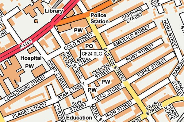 CF24 0LG map - OS OpenMap – Local (Ordnance Survey) CF24 0LG map - OS OpenMap – Local (Ordnance Survey)