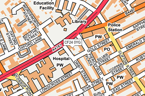 CF24 0YG map - OS OpenMap – Local (Ordnance Survey) CF24 0YG map - OS OpenMap – Local (Ordnance Survey)