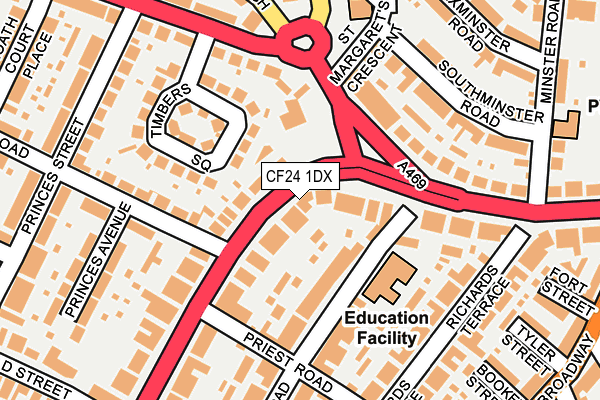 CF24 1DX map - OS OpenMap – Local (Ordnance Survey) CF24 1DX map - OS OpenMap – Local (Ordnance Survey)