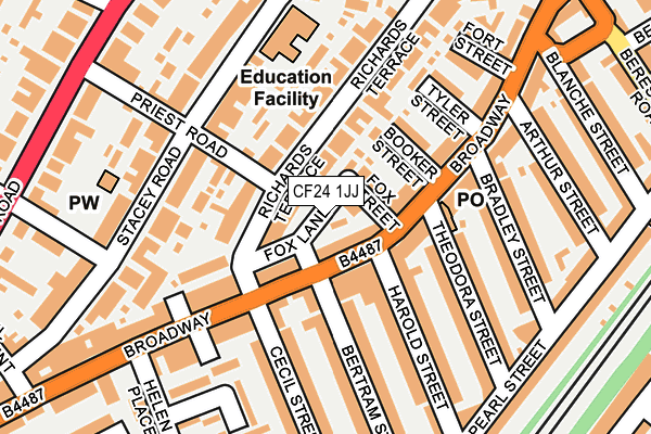 CF24 1JJ map - OS OpenMap – Local (Ordnance Survey) CF24 1JJ map - OS OpenMap – Local (Ordnance Survey)