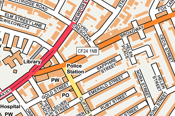 CF24 1NB map - OS OpenMap – Local (Ordnance Survey)