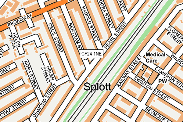 CF24 1NE map - OS OpenMap – Local (Ordnance Survey) CF24 1NE map - OS OpenMap – Local (Ordnance Survey)