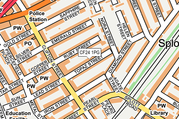 CF24 1PG map - OS OpenMap – Local (Ordnance Survey) CF24 1PG map - OS OpenMap – Local (Ordnance Survey)