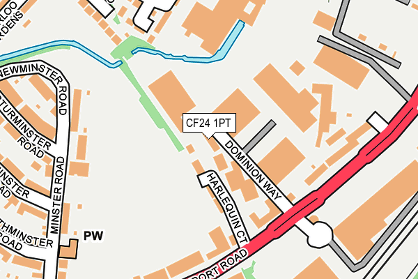 CF24 1PT map - OS OpenMap – Local (Ordnance Survey) CF24 1PT map - OS OpenMap – Local (Ordnance Survey)