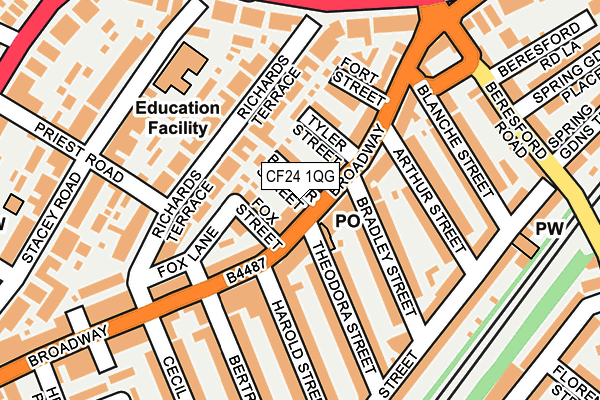 CF24 1QG map - OS OpenMap – Local (Ordnance Survey) CF24 1QG map - OS OpenMap – Local (Ordnance Survey)