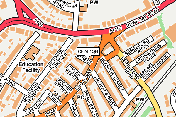 CF24 1QH map - OS OpenMap – Local (Ordnance Survey) CF24 1QH map - OS OpenMap – Local (Ordnance Survey)