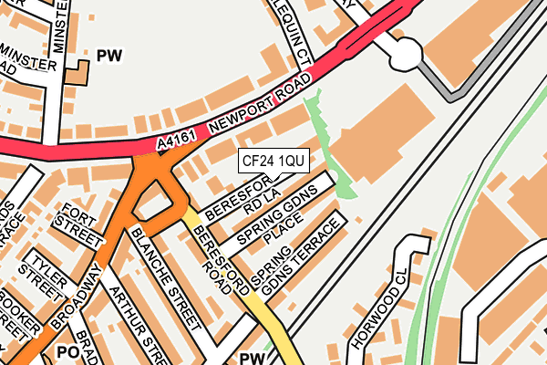 CF24 1QU map - OS OpenMap – Local (Ordnance Survey) CF24 1QU map - OS OpenMap – Local (Ordnance Survey)