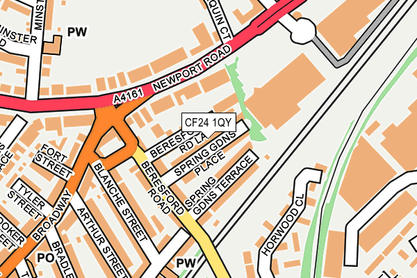 CF24 1QY map - OS OpenMap – Local (Ordnance Survey) CF24 1QY map - OS OpenMap – Local (Ordnance Survey)