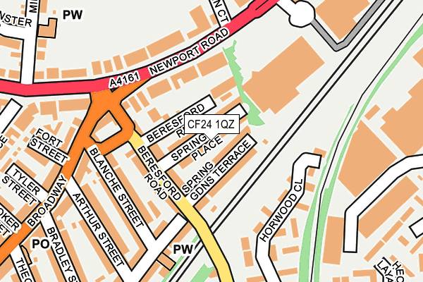CF24 1QZ map - OS OpenMap – Local (Ordnance Survey) CF24 1QZ map - OS OpenMap – Local (Ordnance Survey)
