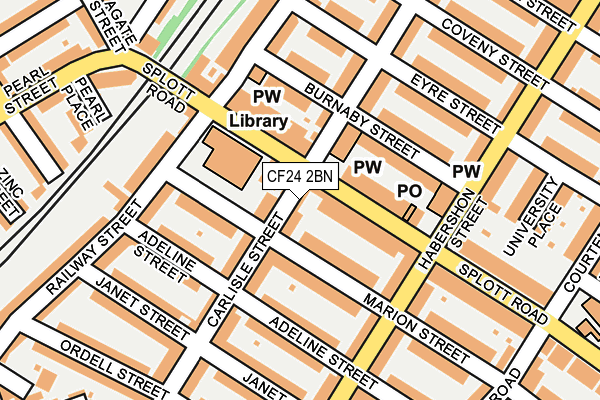 CF24 2BN map - OS OpenMap – Local (Ordnance Survey) CF24 2BN map - OS OpenMap – Local (Ordnance Survey)