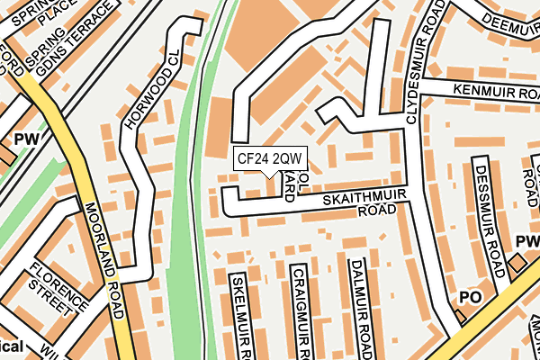 CF24 2QW map - OS OpenMap – Local (Ordnance Survey) CF24 2QW map - OS OpenMap – Local (Ordnance Survey)