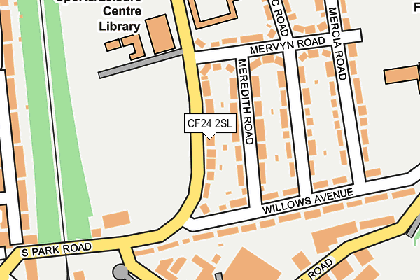 CF24 2SL map - OS OpenMap – Local (Ordnance Survey) CF24 2SL map - OS OpenMap – Local (Ordnance Survey)