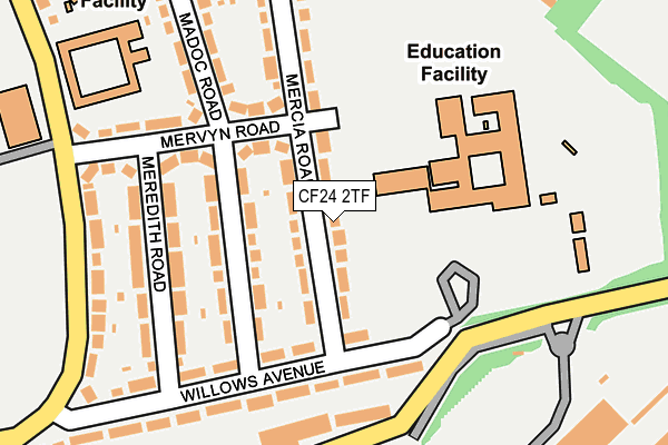 CF24 2TF map - OS OpenMap – Local (Ordnance Survey) CF24 2TF map - OS OpenMap – Local (Ordnance Survey)