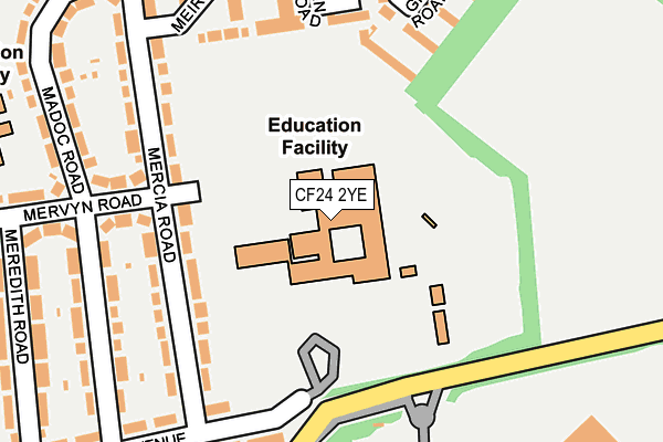 CF24 2YE map - OS OpenMap – Local (Ordnance Survey) CF24 2YE map - OS OpenMap – Local (Ordnance Survey)