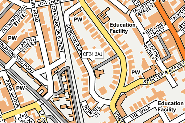 CF24 3AJ map - OS OpenMap – Local (Ordnance Survey) CF24 3AJ map - OS OpenMap – Local (Ordnance Survey)