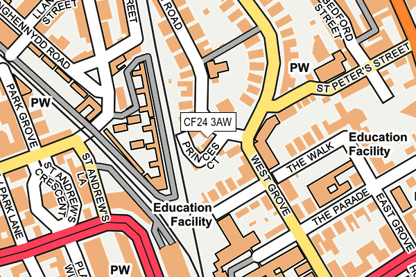 CF24 3AW map - OS OpenMap – Local (Ordnance Survey) CF24 3AW map - OS OpenMap – Local (Ordnance Survey)