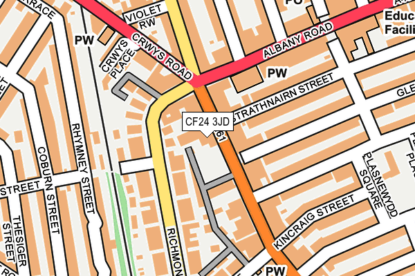 CF24 3JD map - OS OpenMap – Local (Ordnance Survey) CF24 3JD map - OS OpenMap – Local (Ordnance Survey)