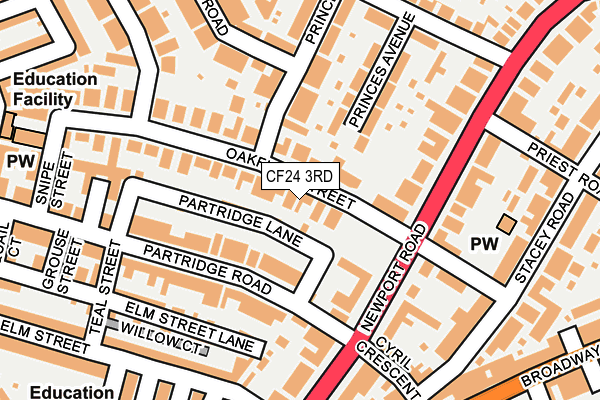 CF24 3RD map - OS OpenMap – Local (Ordnance Survey) CF24 3RD map - OS OpenMap – Local (Ordnance Survey)