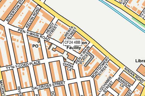 CF24 4BB map - OS OpenMap – Local (Ordnance Survey) CF24 4BB map - OS OpenMap – Local (Ordnance Survey)
