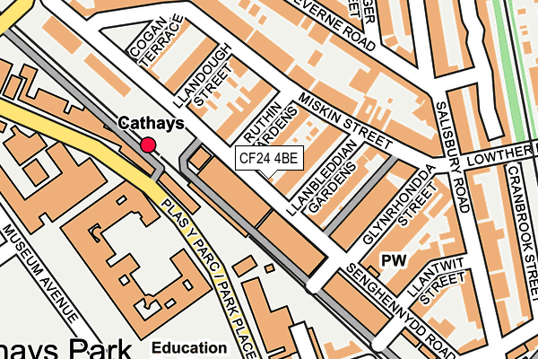 CF24 4BE map - OS OpenMap – Local (Ordnance Survey) CF24 4BE map - OS OpenMap – Local (Ordnance Survey)