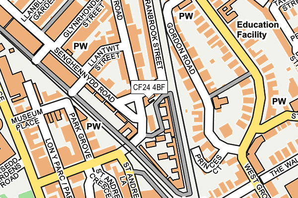 CF24 4BF map - OS OpenMap – Local (Ordnance Survey) CF24 4BF map - OS OpenMap – Local (Ordnance Survey)