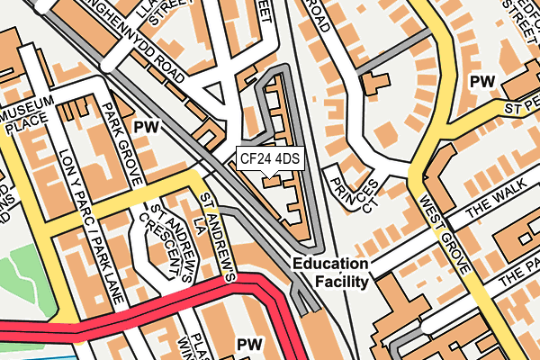 CF24 4DS map - OS OpenMap – Local (Ordnance Survey) CF24 4DS map - OS OpenMap – Local (Ordnance Survey)