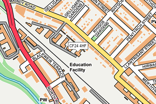 CF24 4HF map - OS OpenMap – Local (Ordnance Survey)