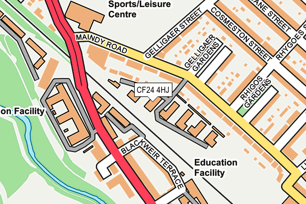 CF24 4HJ map - OS OpenMap – Local (Ordnance Survey) CF24 4HJ map - OS OpenMap – Local (Ordnance Survey)