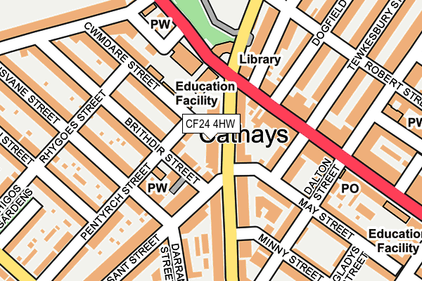 CF24 4HW map - OS OpenMap – Local (Ordnance Survey) CF24 4HW map - OS OpenMap – Local (Ordnance Survey)