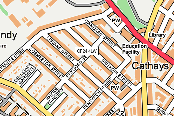CF24 4LW map - OS OpenMap – Local (Ordnance Survey) CF24 4LW map - OS OpenMap – Local (Ordnance Survey)