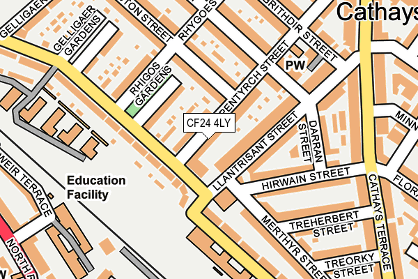 CF24 4LY map - OS OpenMap – Local (Ordnance Survey) CF24 4LY map - OS OpenMap – Local (Ordnance Survey)