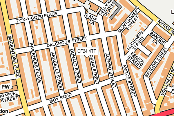 CF24 4TT map - OS OpenMap – Local (Ordnance Survey) CF24 4TT map - OS OpenMap – Local (Ordnance Survey)